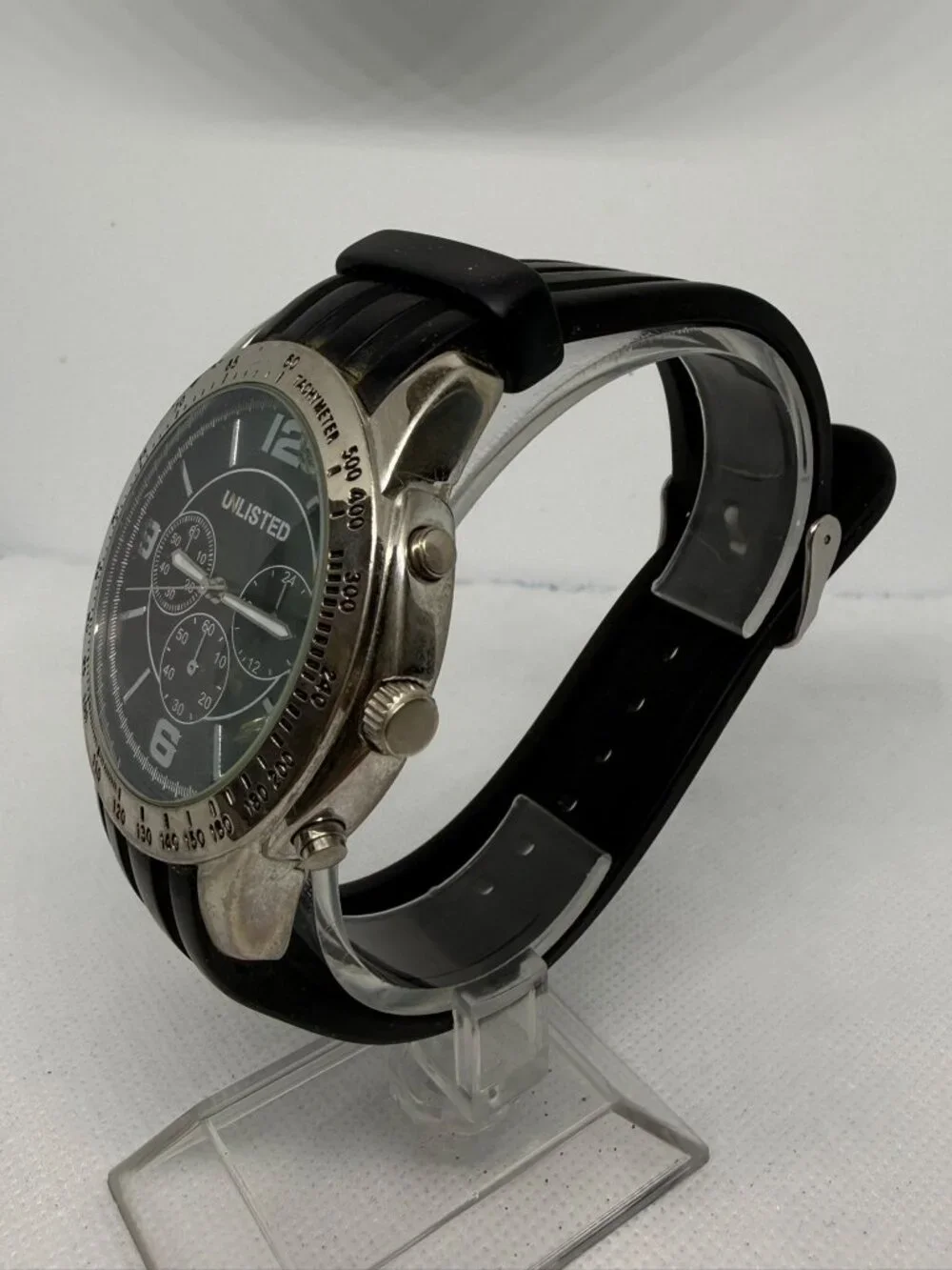Unlisted by Kenneth Cole Men's Black Polyurethane Strap Quartz Watch 3010008945